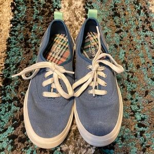 Women’s Sperry Blue Canvas Shoes Sz 8